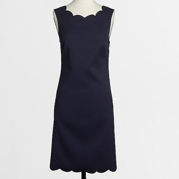 J. Crew Factory Dresses & Skirts - J crew Navy scalloped trim dress